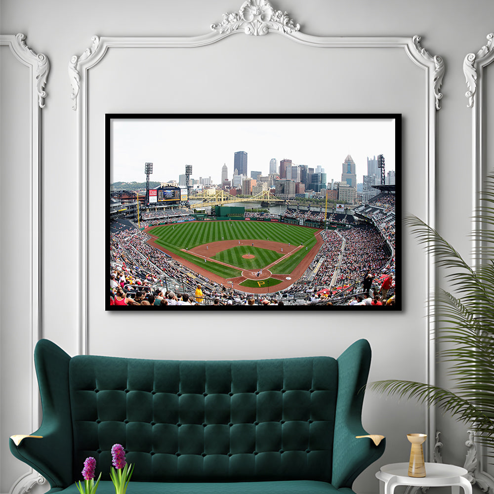 Pnc Park in Pittsburgh Pirates, Stadium Canvas, Sport Art, Gift for him, Framed Art Print Wall Decor, Picture Framed