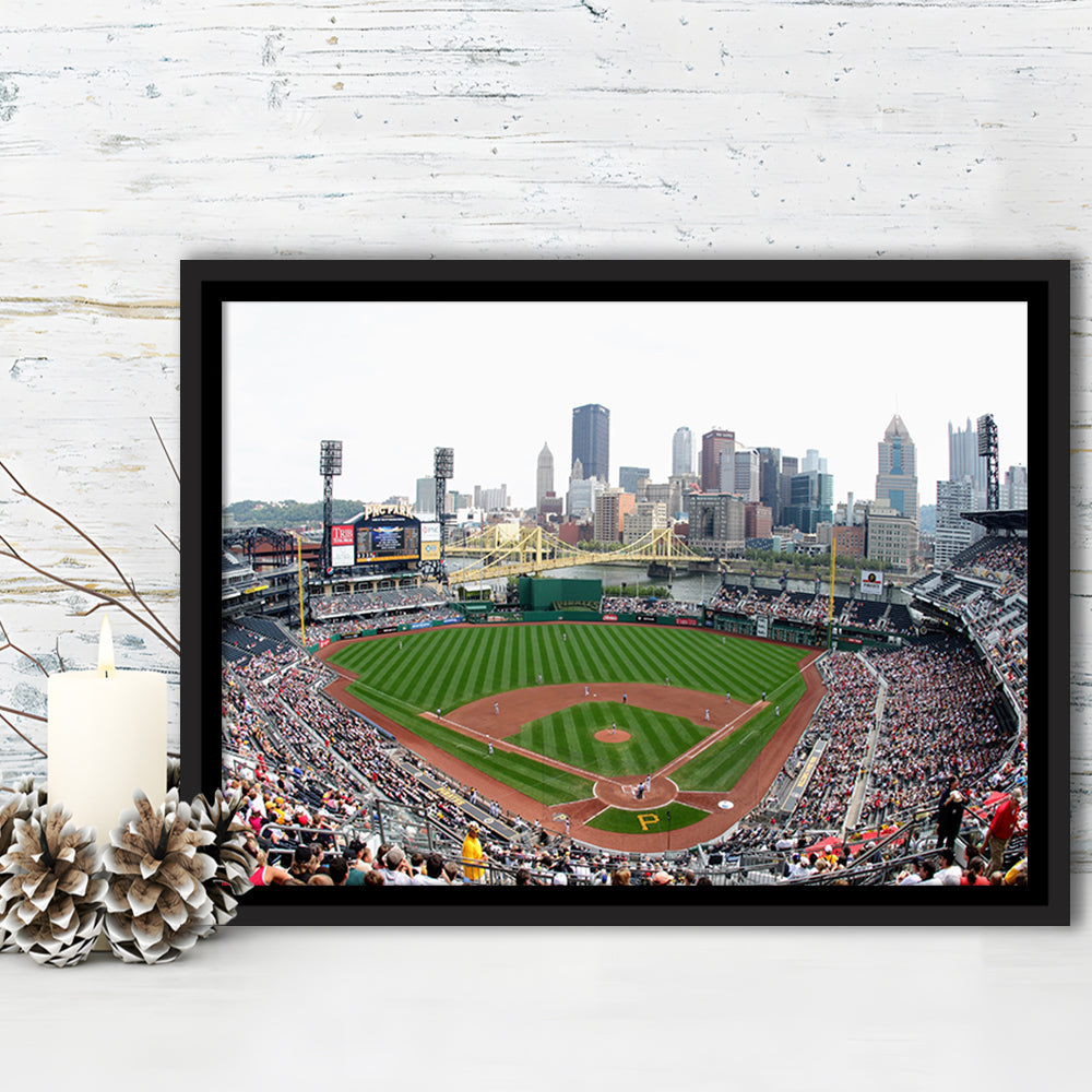 Pnc Park in Pittsburgh Pirates, Stadium Canvas, Sport Art, Framed Canvas Print Wall Art, Floating Frame