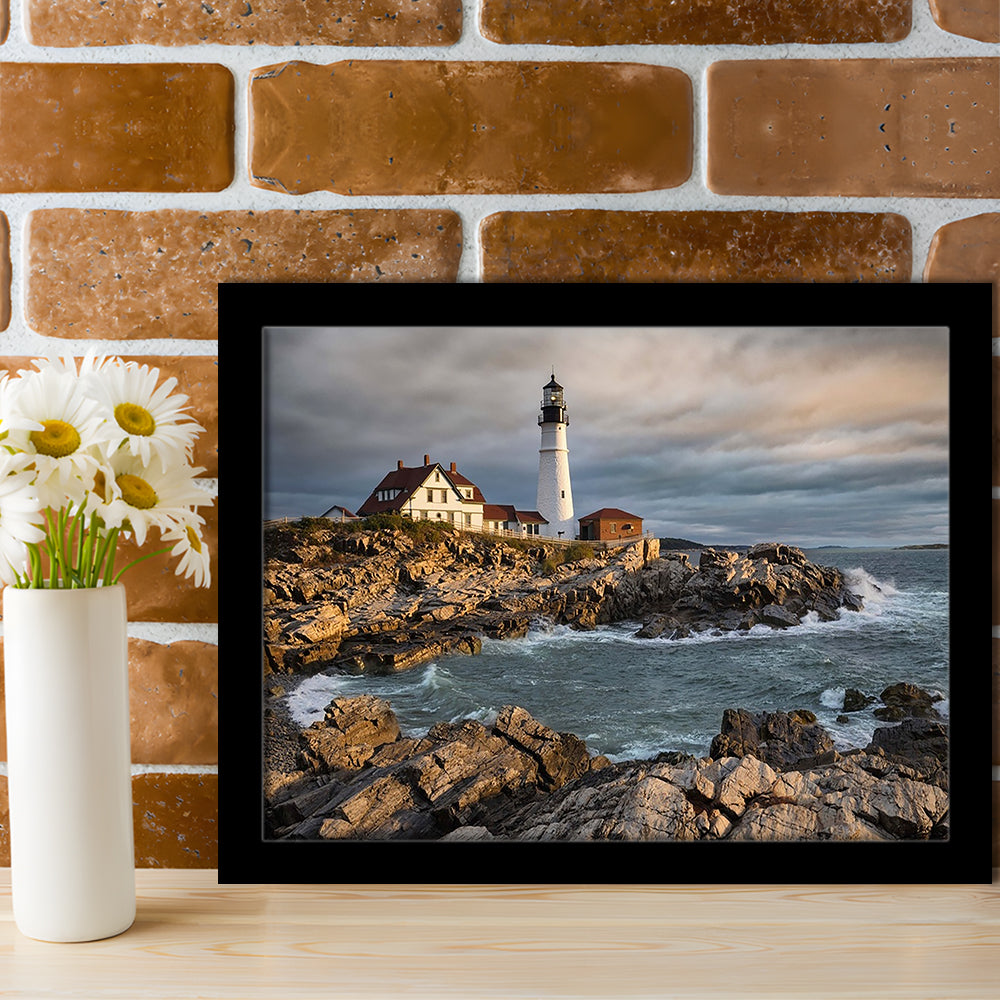 Portland Maine Lighthouse At Sunrise LargeArt Prints, Framed Art Print, Picture Framed