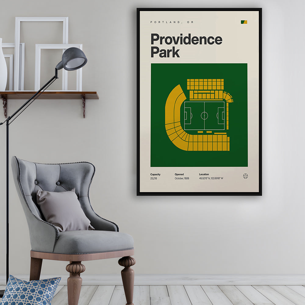 Portland Timbers Stadium Print, Providence Park Stadium Print, Man Cave Gift, Floating Framed Canvas Print Wall Art