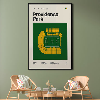 Portland Timbers Stadium Print, Providence Park Stadium Print, Man Cave Gift, Floating Framed Canvas Print Wall Art