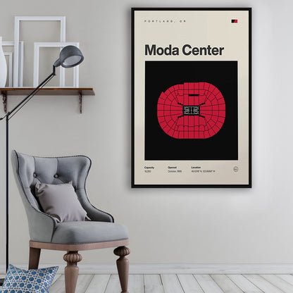 Portland Trail Blazers Stadium Print, Moda Center Stadium Print, Man Cave Gift, Floating Framed Canvas Print Wall Art