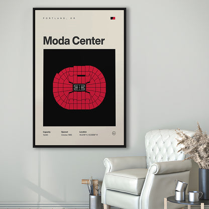 Portland Trail Blazers Stadium Print, Moda Center Stadium Print, Man Cave Gift, Floating Framed Canvas Print Wall Art