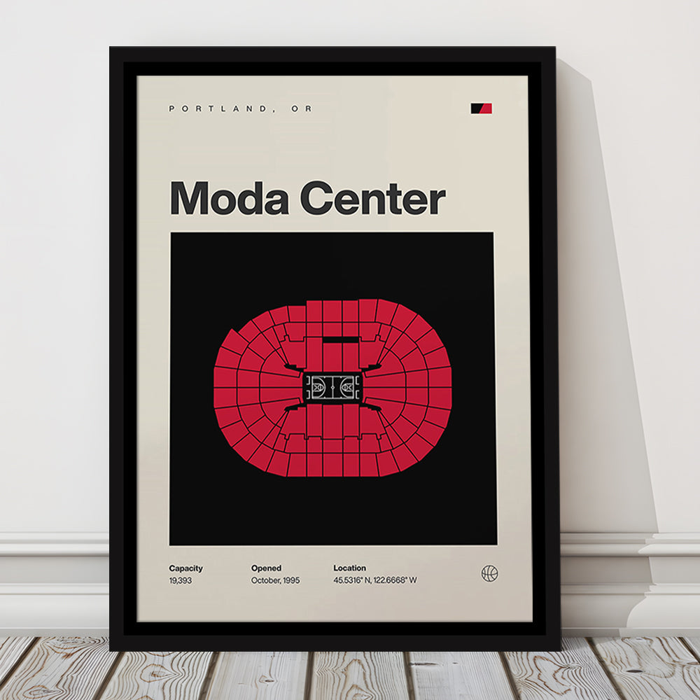 Portland Trail Blazers Stadium Print, Moda Center Stadium Print, Man Cave Gift, Floating Framed Canvas Print Wall Art