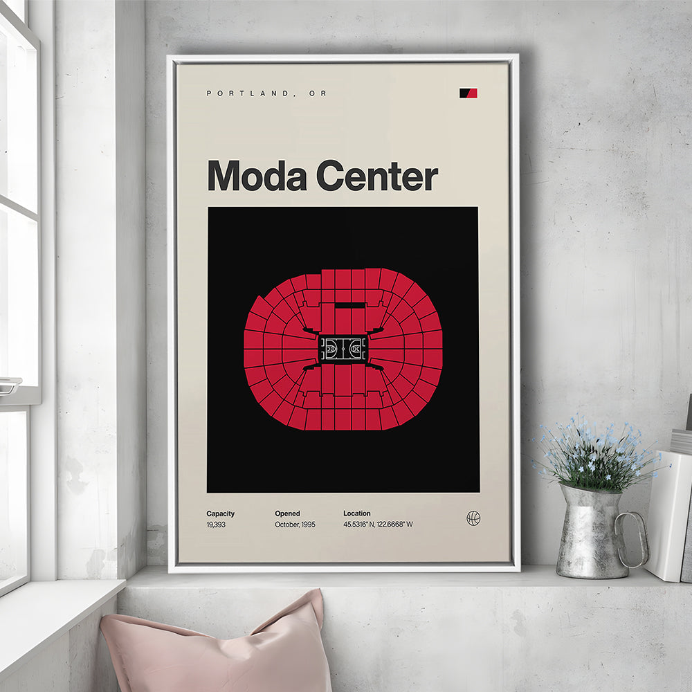 Portland Trail Blazers Stadium Print, Moda Center Stadium Print, Man Cave Gift, Floating Framed Canvas Print Wall Art