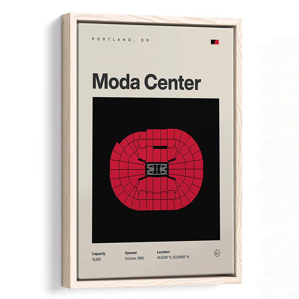 Portland Trail Blazers Stadium Print, Moda Center Stadium Print, Man Cave Gift, Floating Framed Canvas Print Wall Art