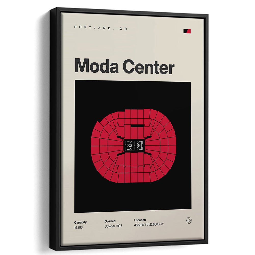 Portland Trail Blazers Stadium Print, Moda Center Stadium Print, Man Cave Gift, Floating Framed Canvas Print Wall Art