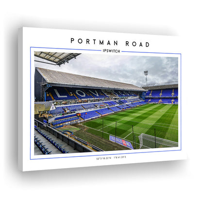 Portman Road, Ipswich Town Football Stadium Wall Art Print, Championship Decor, Canvas Print Wall Art, Man Cave Gift