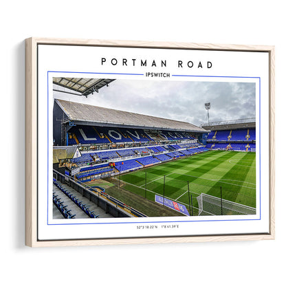 Portman Road, Ipswich Town Football Stadium Wall Art Print, Championship Decor, Framed Canvas Print Wall Art