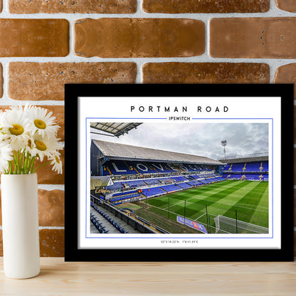 Portman Road, Ipswich Town Football Stadium Wall Art Print, Championship Decor, Framed Art Print Wall Decor