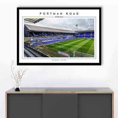 Portman Road, Ipswich Town Football Stadium Wall Art Print, Championship Decor, Framed Art Print Wall Decor