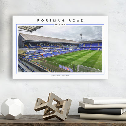 Portman Road, Ipswich Town Football Stadium Wall Art Print, Championship Decor, Canvas Print Wall Art, Man Cave Gift