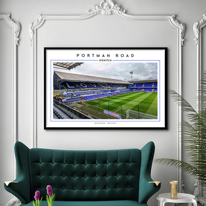 Portman Road, Ipswich Town Football Stadium Wall Art Print, Championship Decor, Framed Art Print Wall Decor
