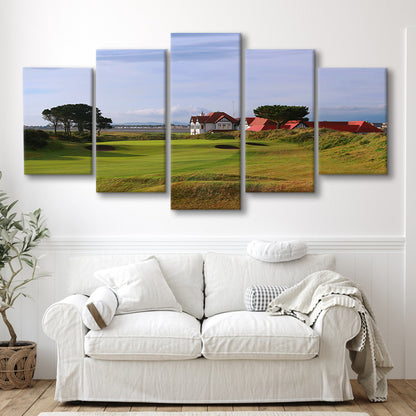 Portmarnock Golf Club Old Course, Golf Art Print, 5 Pieces Mixed Canvas Print Wall Art