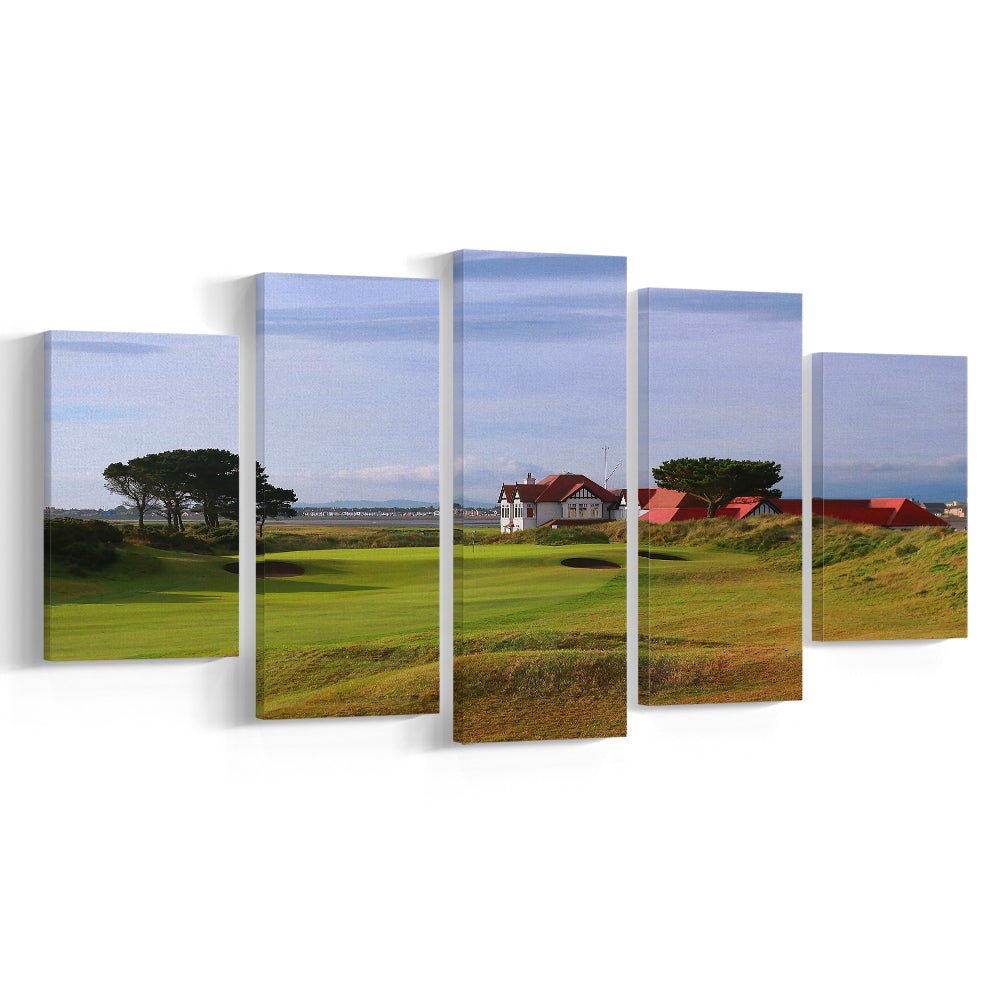 Portmarnock Golf Club Old Course, Golf Art Print, 5 Pieces Mixed Canvas Print Wall Art