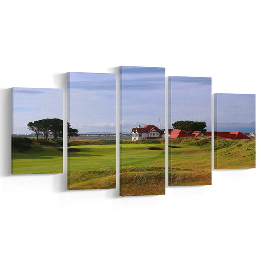 Portmarnock Golf Club Old Course, Golf Art Print, 5 Pieces Mixed Canvas Print Wall Art