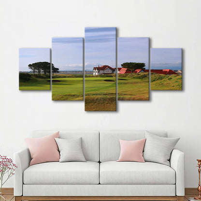 Portmarnock Golf Club Old Course, Golf Art Print, 5 Pieces Mixed Canvas Print Wall Art