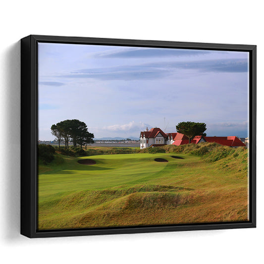 Portmarnock Golf Club Old Course, Floating Framed Canvas Print Wall Art