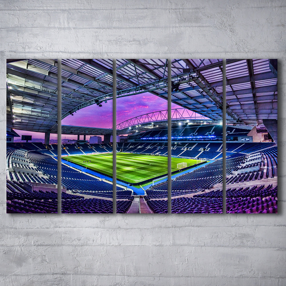 Porto Dragon Stadium, Stadium Canvas, Sport Art, 5 Panel B, Extra Large Canvas, Canvas Print Wall Art