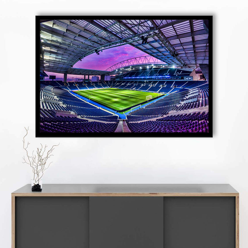 Porto Dragon Stadium, Stadium Canvas, Sport Art, Gift for him, Framed Art Print Wall Decor, Picture Framed