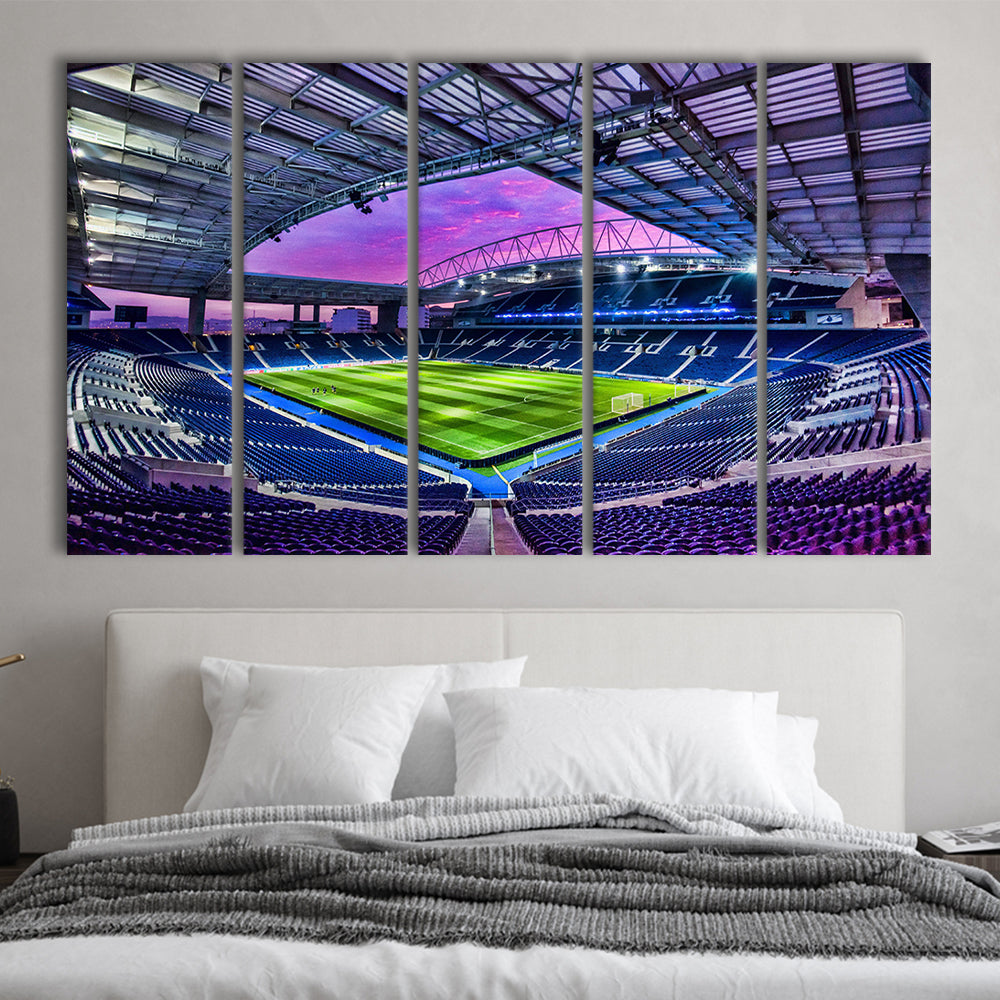Porto Dragon Stadium, Stadium Canvas, Sport Art, 5 Panel B, Extra Large Canvas, Canvas Print Wall Art