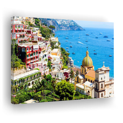 Positano Amalfi Coast Salerno Province Campania Italy Large Stretched Canvas, Cavas Print Wall Art Hom Decor