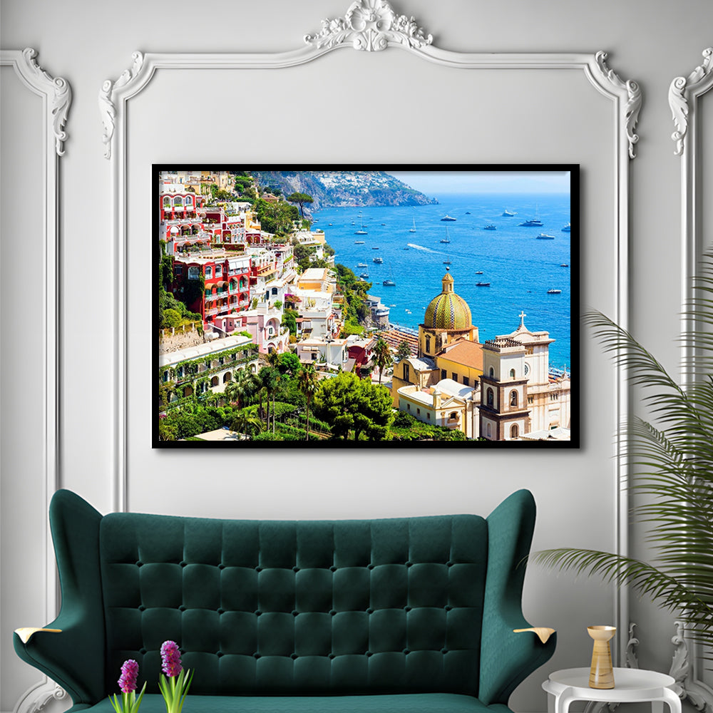 Positano Amalfi Coast Salerno Province Campania Italy LargeArt Prints, Framed Art Print, Picture Framed