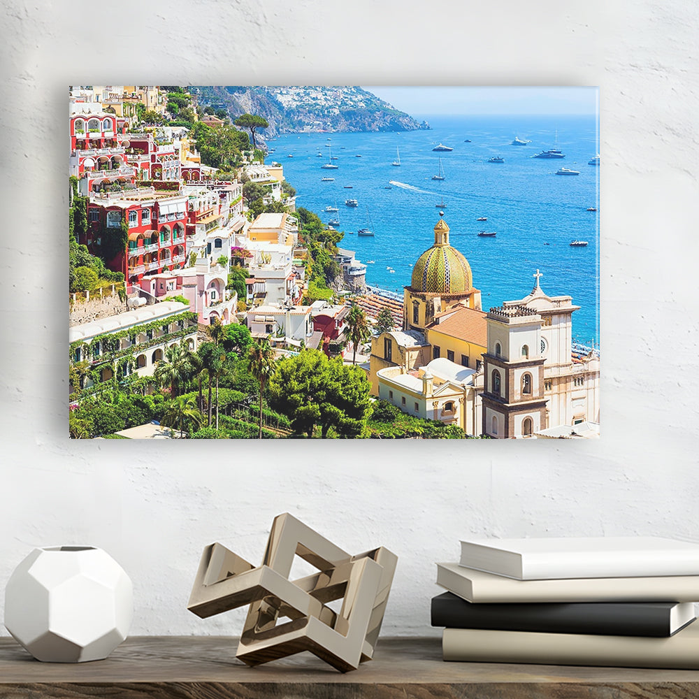 Positano Amalfi Coast Salerno Province Campania Italy Large Stretched Canvas, Cavas Print Wall Art Hom Decor