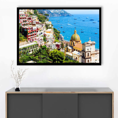 Positano Amalfi Coast Salerno Province Campania Italy LargeArt Prints, Framed Art Print, Picture Framed