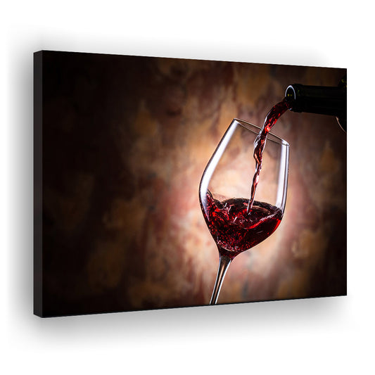 Pouring Wine Into a Glass Canvas, Red Wine Wall Art, Decor for Dining, Cavas Print Wall Art Hom Decor