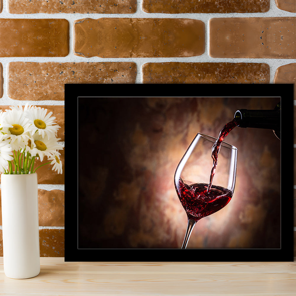 Pouring Wine Into A Glass Art, Red Wine Wall Art, Decor For Dining, Framed Art Print, Picture Framed