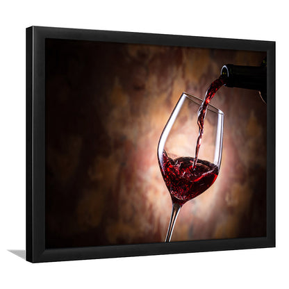 Pouring Wine Into A Glass Art, Red Wine Wall Art, Decor For Dining, Framed Art Print, Picture Framed