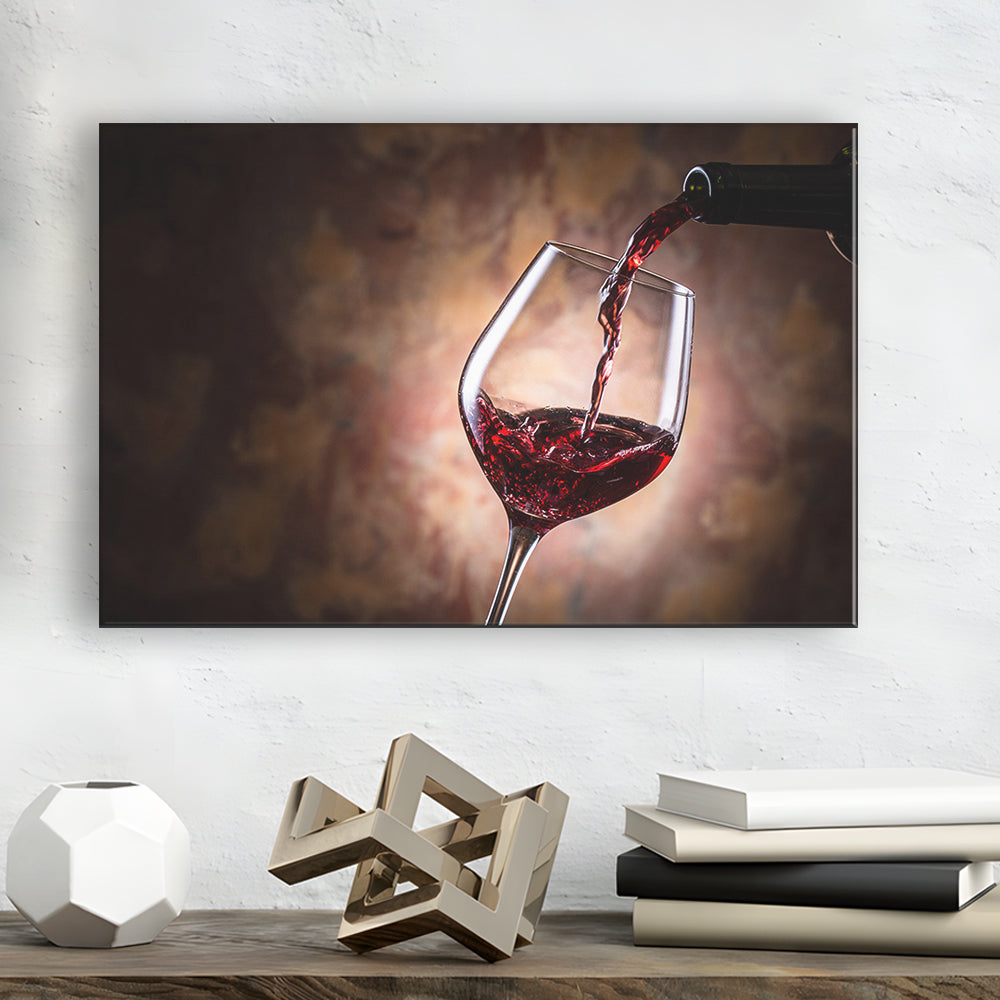 Pouring Wine Into a Glass Canvas, Red Wine Wall Art, Decor for Dining, Cavas Print Wall Art Hom Decor