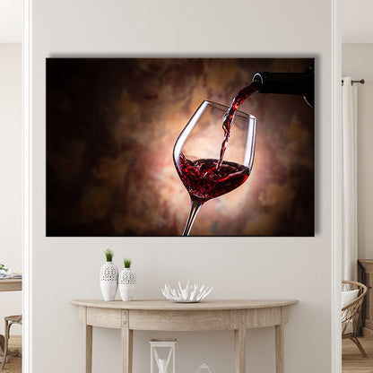 Pouring Wine Into a Glass Canvas, Red Wine Wall Art, Decor for Dining, Cavas Print Wall Art Hom Decor