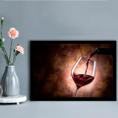 Pouring Wine Into A Glass Art, Red Wine Wall Art, Decor For Dining, Framed Art Print, Picture Framed