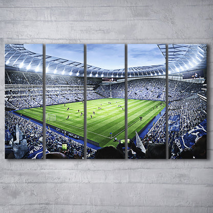 Premier league Stadium, Stadium Canvas, Sport Art, 5 Panel B, Extra Large Canvas, Canvas Print Wall Art