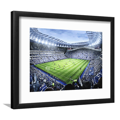 Premier league Stadium, Stadium Canvas, Sport Art, Gift for him, White Border Framed Art Print Wall Decor