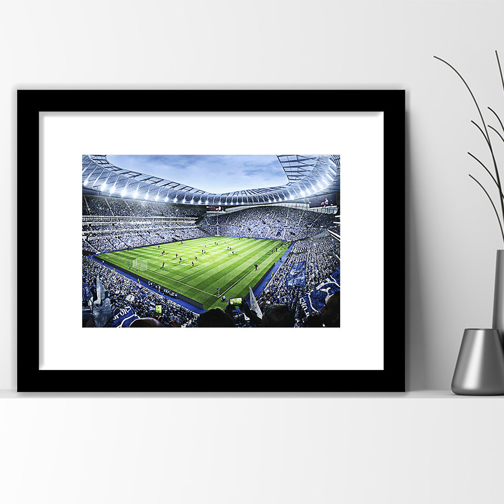 Premier league Stadium, Stadium Canvas, Sport Art, Gift for him, White Border Framed Art Print Wall Decor
