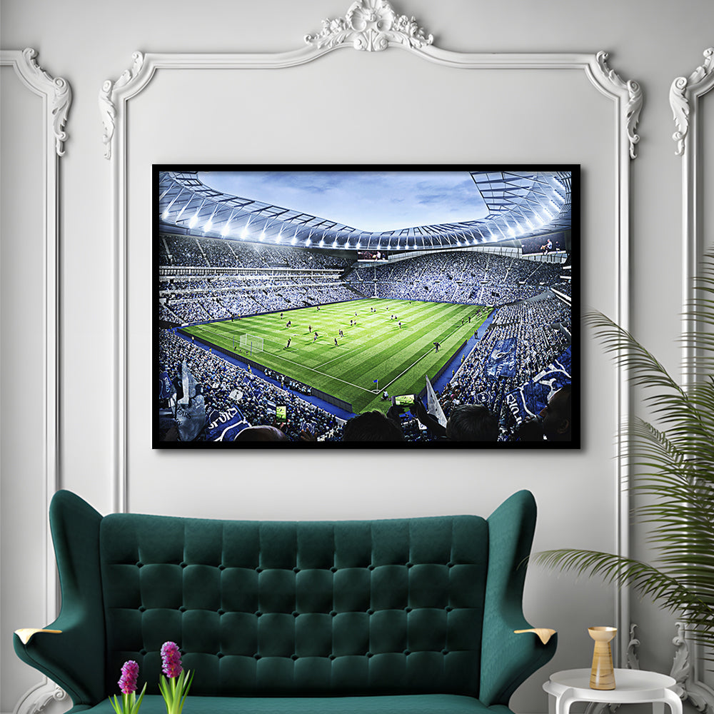 Premier league Stadium, Stadium Canvas, Sport Art, Gift for him, Framed Art Print Wall Decor, Picture Framed