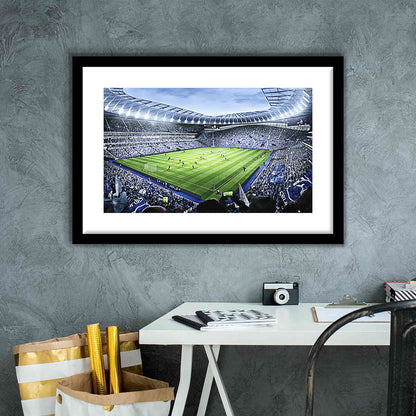 Premier league Stadium, Stadium Canvas, Sport Art, Gift for him, White Border Framed Art Print Wall Decor