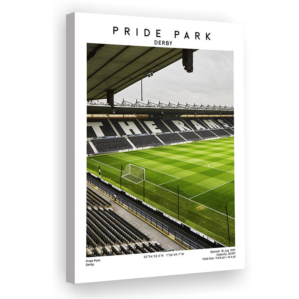 Pride Park Stadium, Derby County Stadium Wall Art Print, Football Stadium Art Decor, Canvas Prints Wall Art, Man Cave Decor