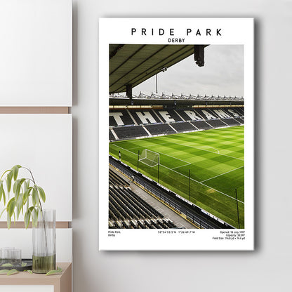 Pride Park Stadium, Derby County Stadium Wall Art Print, Football Stadium Art Decor, Canvas Prints Wall Art, Man Cave Decor