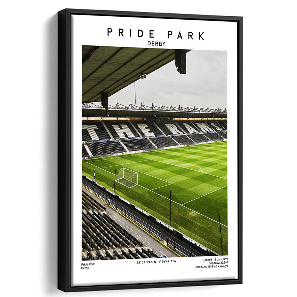 Pride Park Stadium, Derby County Stadium Wall Art Print, Football Stadium Art Decor, Framed Canvas Prints Wall Art