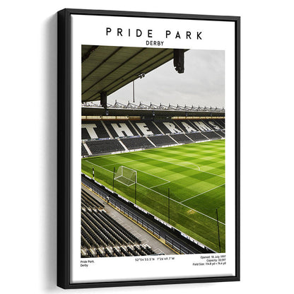 Pride Park Stadium, Derby County Stadium Wall Art Print, Football Stadium Art Decor, Framed Canvas Prints Wall Art