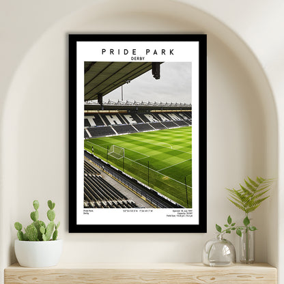 Pride Park Stadium, Derby County Stadium Wall Art Print, Football Stadium Art Decor, Framed Art Prints Wall Decor