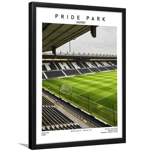 Pride Park Stadium, Derby County Stadium Wall Art Print, Football Stadium Art Decor, Framed Art Prints Wall Decor