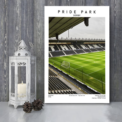 Pride Park Stadium, Derby County Stadium Wall Art Print, Football Stadium Art Decor, Canvas Prints Wall Art, Man Cave Decor