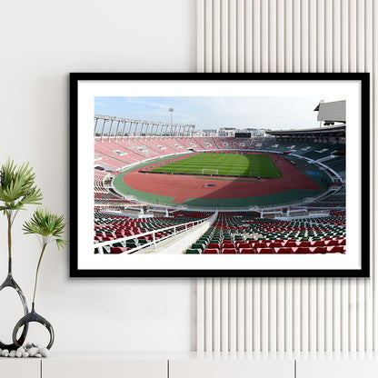 Prince Moulay Abdellah, Stadium Canvas, Sport Art, Gift for him, White Border Framed Art Print Wall Decor