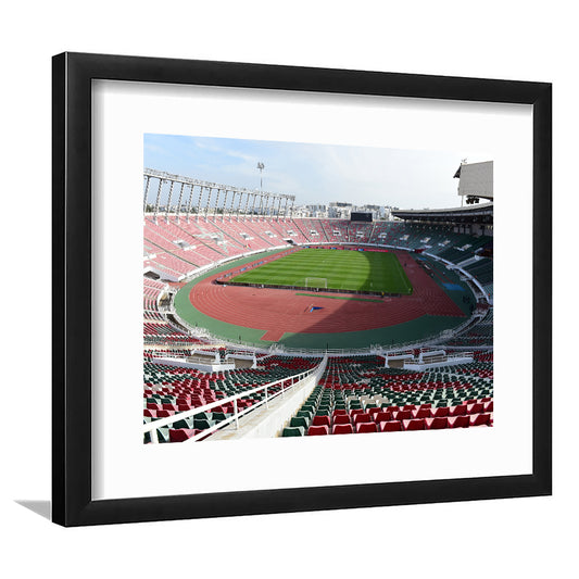 Prince Moulay Abdellah, Stadium Canvas, Sport Art, Gift for him, White Border Framed Art Print Wall Decor