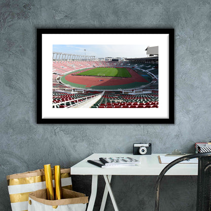 Prince Moulay Abdellah, Stadium Canvas, Sport Art, Gift for him, White Border Framed Art Print Wall Decor